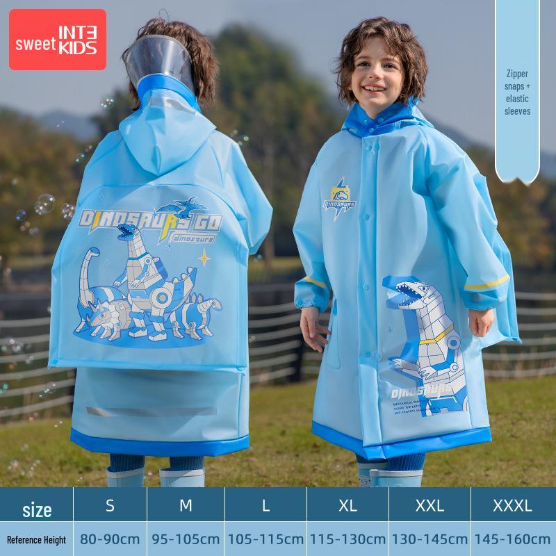 2025 Neuer Mädchen-Ganzkörper-Regenmantel wasserdicht für Grundschule, passt über Rucksack