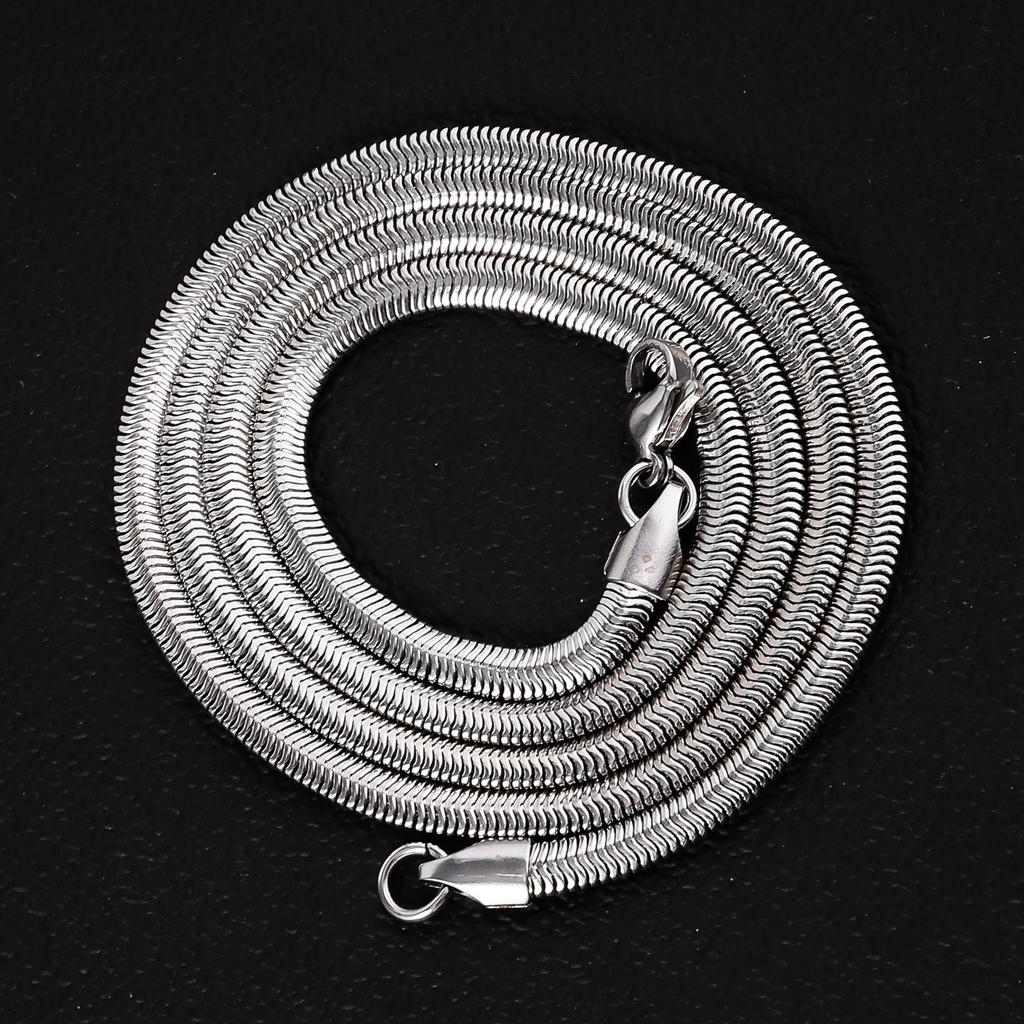 Fashion Silver Stainless Steel 4mm Soft Snake Necklace Chain Necklaces Women Jewelry
