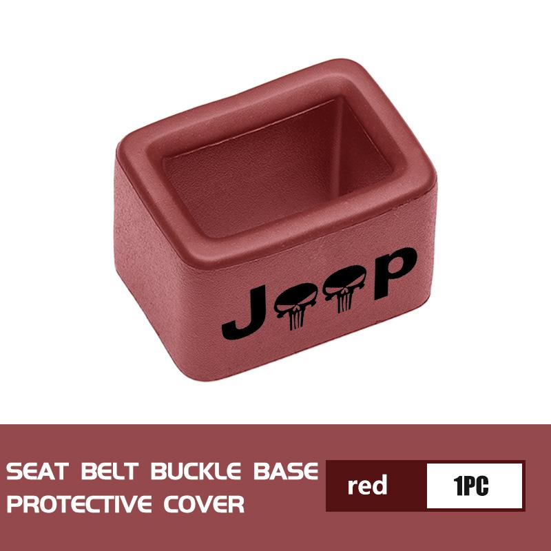 For Jeep Car Logo Seat Belt Buckle Protective Cover Safety Belt Clip Case Accessories Grand Cherokee Patriot Renegade Compass AJT1