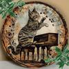 Vintage Pianist Cat Metal Tin Sign Retro Wall Art for Home Cafe Garage
