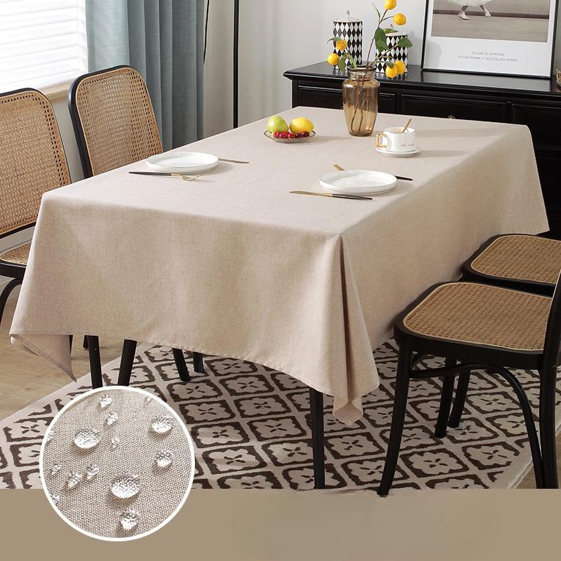 Solid Color Tablecloth Modern Waterproof Dining Table Cloth Imitate Cotton Linen Material Quality Picnic Cloth Home Office Decor