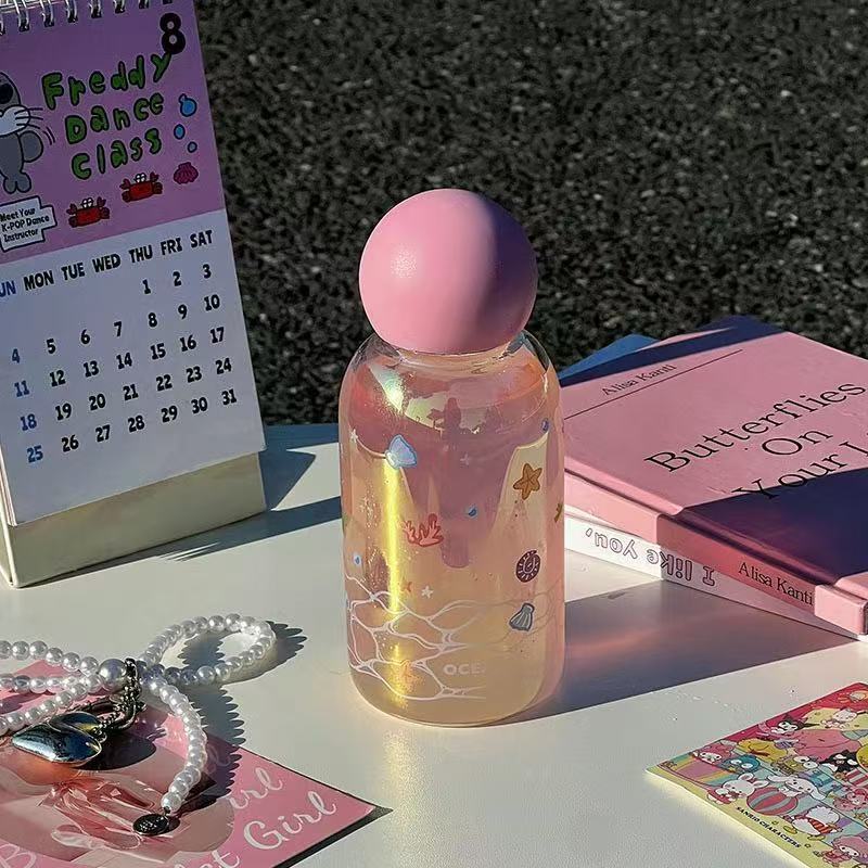 

High Borosilicate Glass Cup Heat Resistant Portable Small Mouth Water Bottle for Women 201-300ml