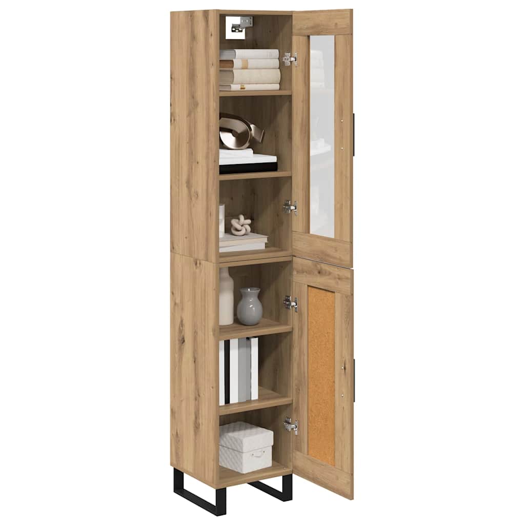 VidaXL Highboard Artisan-Eiche 34,5 x 34 x 180 cm Holzwerkstoff
