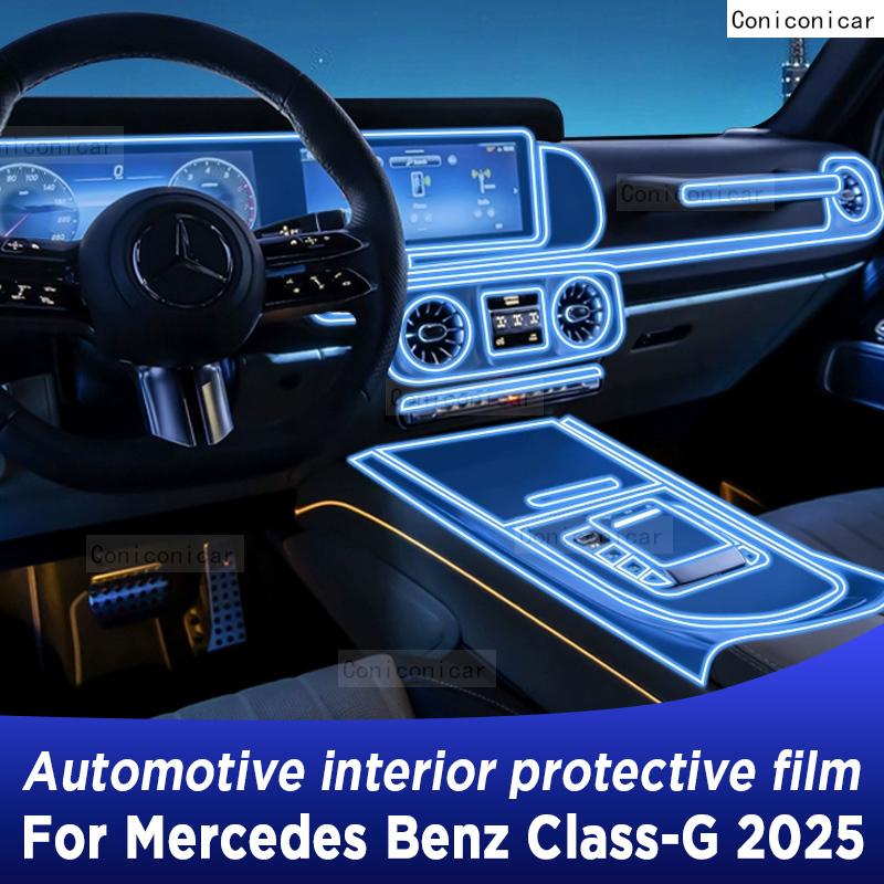Dla Mercedes Benz Klasa G 2025 Ekran Panelu Zmiany Biegów Konsoli Środkowej Folia Ochronna Wnętrza Samochodu TPU Naklejka Naprawcza Odporna na Zarysowania