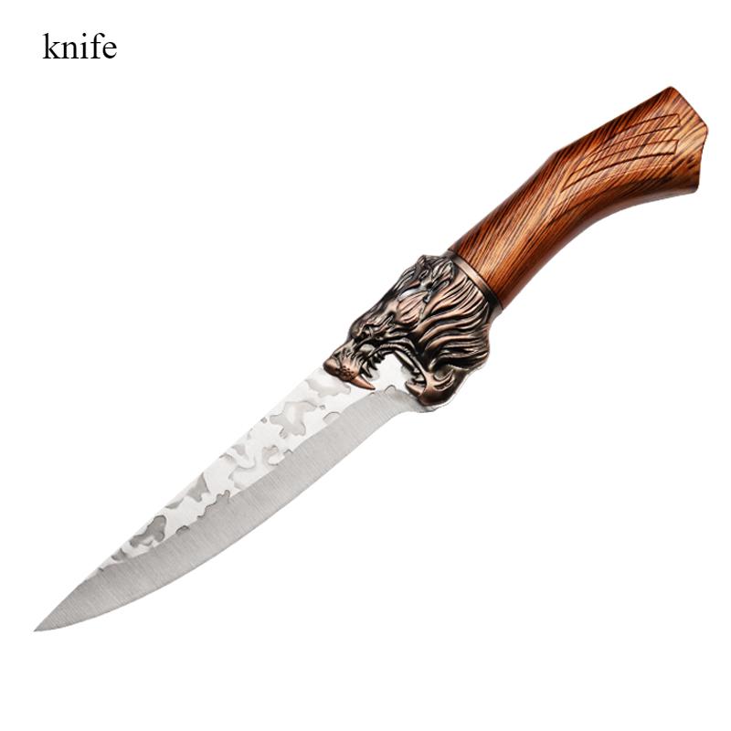 4pcs Stainless Steel Hand Forged Kitchen Knife Boning Knife Killing Pig Knife with Sharp Butcher Knife Fruit Knife