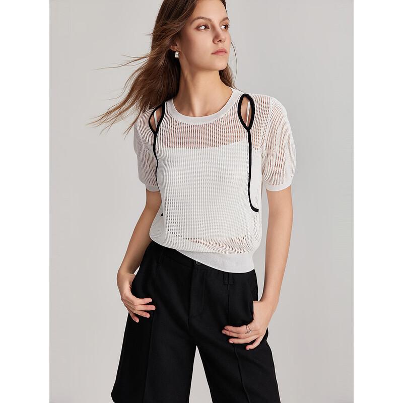 ELLE Women's Summer Hollow Knit Sweater
