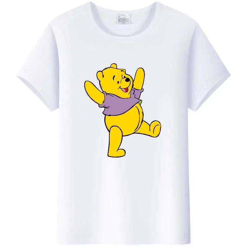 Cute Summer Blouses White Tees Harajuku Tshirt Gothic Clothes Tops Cartoon Pooh Tigger Graphic T-shirt Unisex