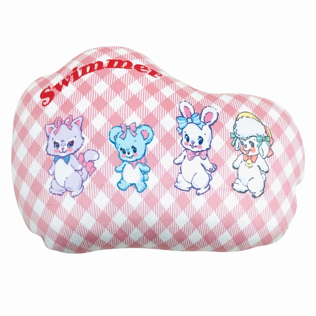 MORIPiLO Swimmer Body Pillow Soft and Soft To the Plush Nap Gingham Morishita Makura (Soft Die-Cut Cushion) Touch, Toy, Pillow, Check, Pink,