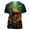 Cartoon Tree Frog Graphic T-Shirt For Men Funny Animal 3D Printed T Shirts Summer Fashion Casual Round Neck Tees Short Sleeves