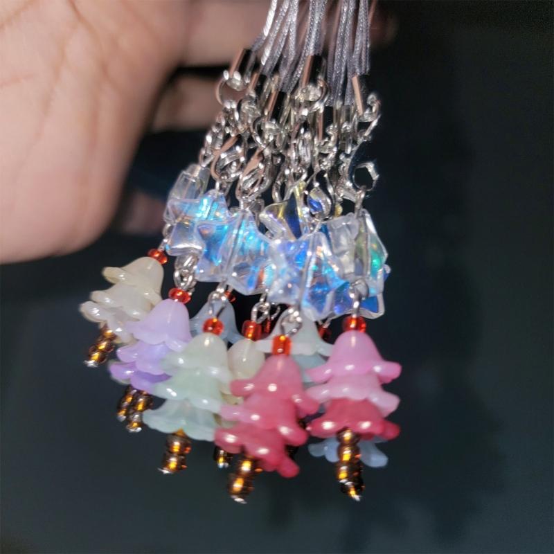 Fashion Star Christmas Tree Phone Charm Straps Car Keys Hanging Pendants Y2K Bag Decoration Lanyard Purse Accessories