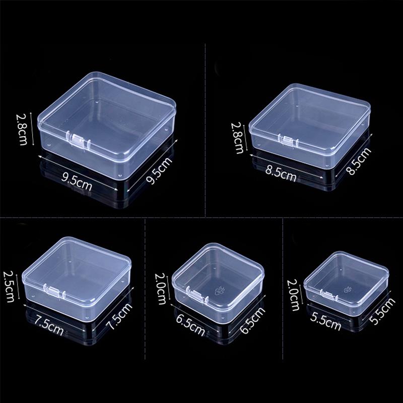 Hot Selling Plastic Box Square Storage Box Packaging Box Jewelry Ring Hair Clips Storage Box Translucent PP Geometric Waterproof