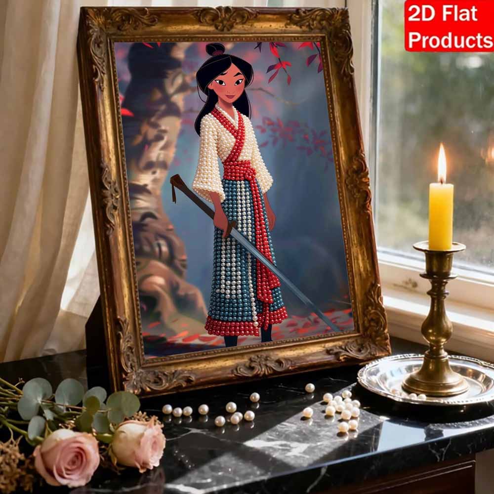 Disney Pearl Painting Anime Mulan Art Kit Adult Beginner Home Wall Decor Special Shape
