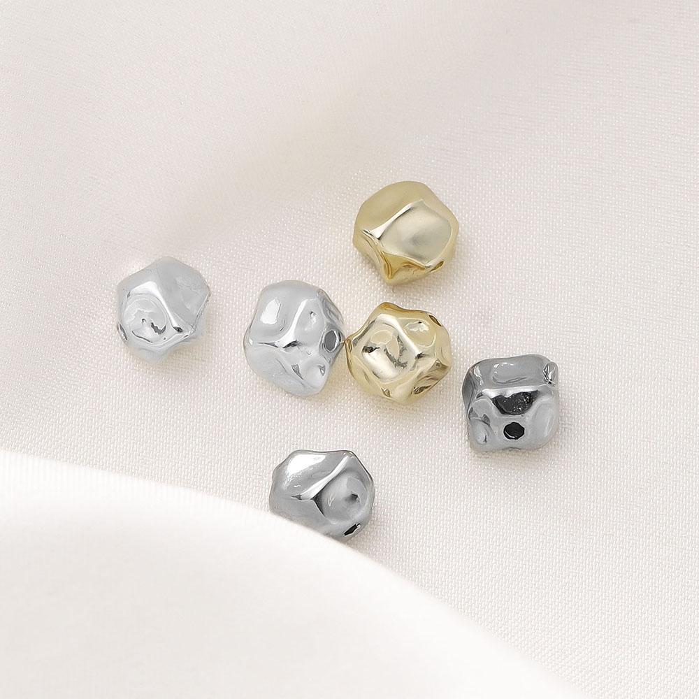 10Pcs/Pack 14K Gold Color Plated Metal Brass Irregular Shape Spacer Beads For DIY Handmade Bracelet Jewelry Making Accessories