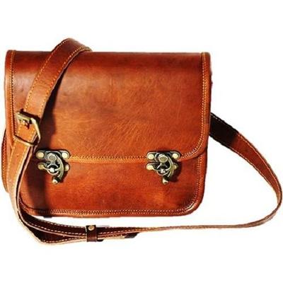 Bolsa feminina estilo vintage couro marrom genuíno bolsa de ombro transversal artesanal