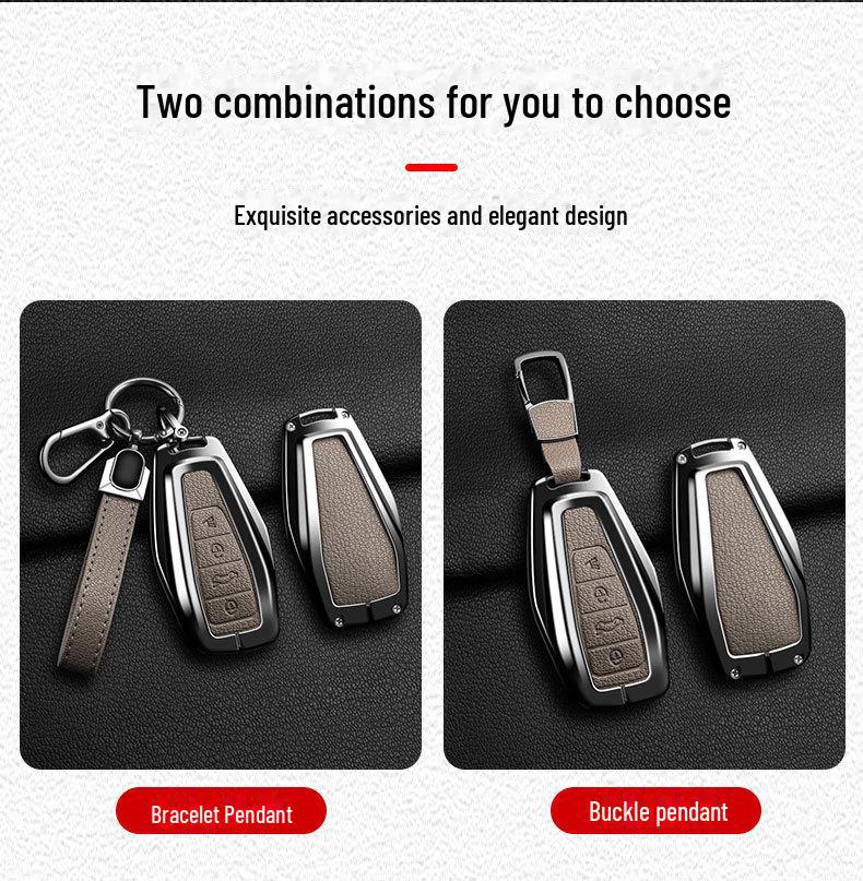 Metal Key Cover for Geely Xingyue L24, Xingrui, Boyue, Binyue, Binrui with Key Ring