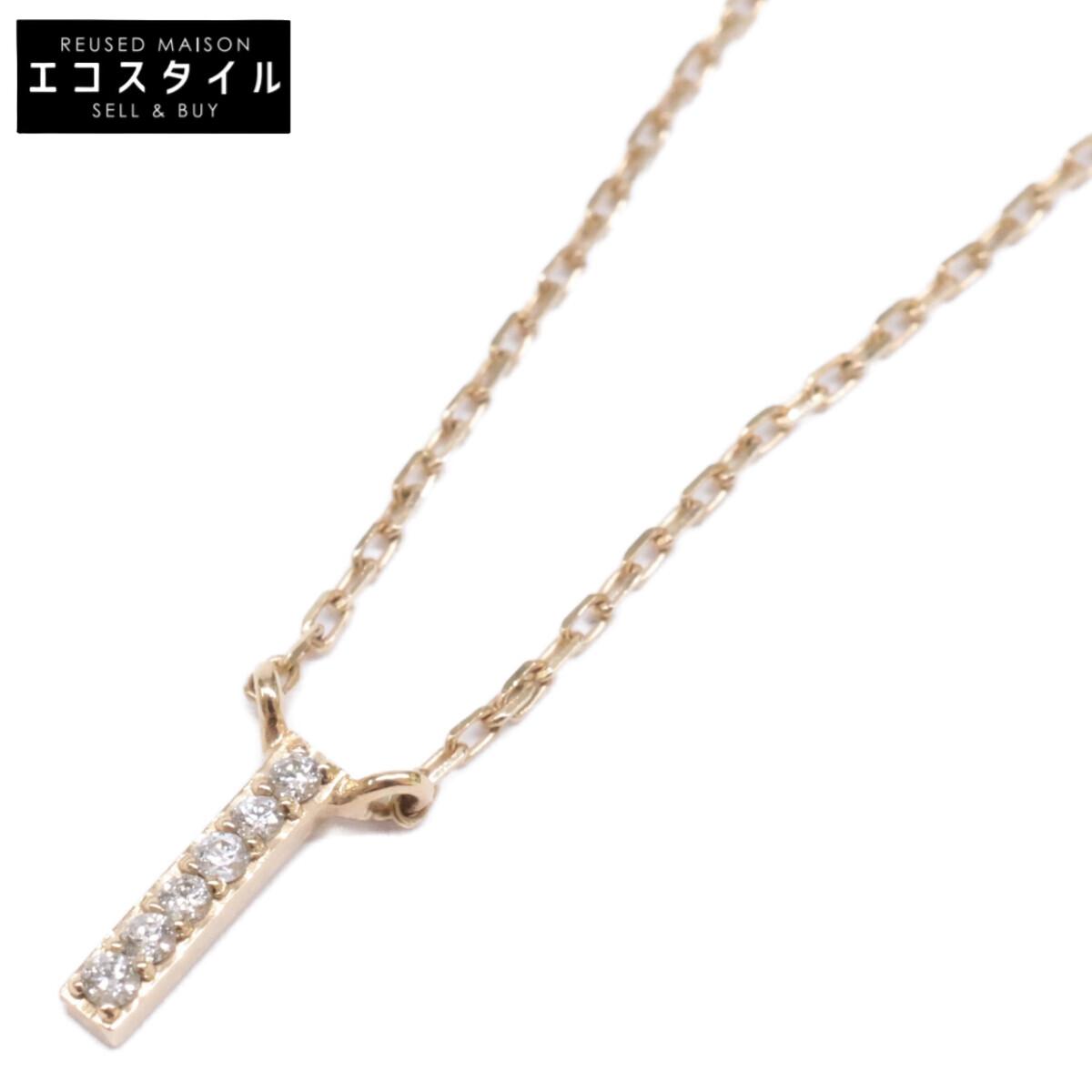 

ete [Excellent Condition] K10 0.01 Layer Diamond Bar Necklace Yellow GoldUsed