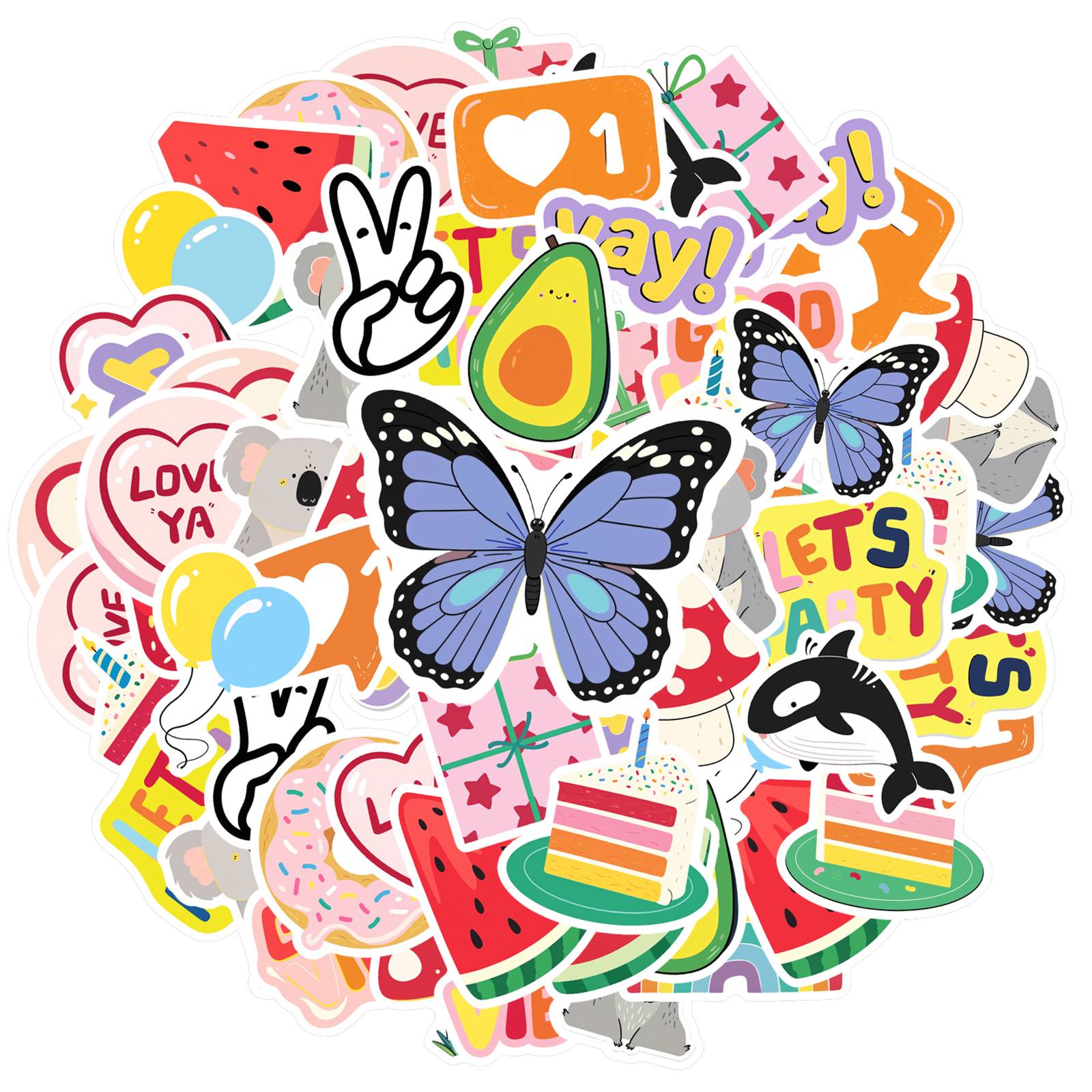 

35pcs Playful Party Celebration Stickers Colorful Cute Animals Animal Stickers Funny Stickers For Guitar Laptop Helmet Suitcase