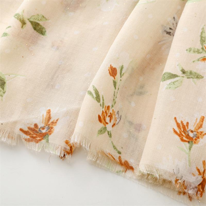 New Floret Cotton Pashmina Shawl Lady Wrap Warm Winter Scarves Autumn Design Print Female Foulard Beach Stoles Luxury Scarf