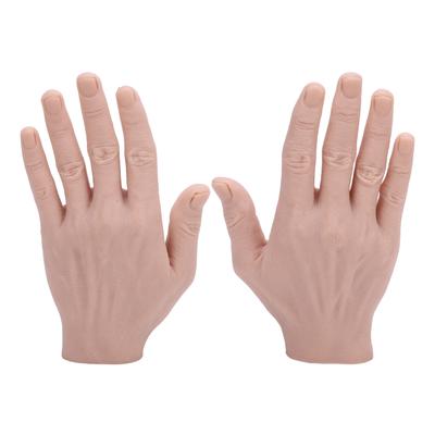 1 Pair Realistic Silicone Male Hand Model Soft Flexible Reusable Male Mannequin Hand Model for