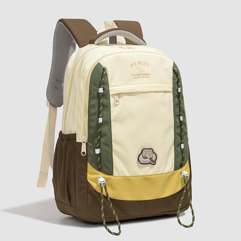 Contrast Color Schoolbag Lightweight Travel Backpack Large Capacity Backpack