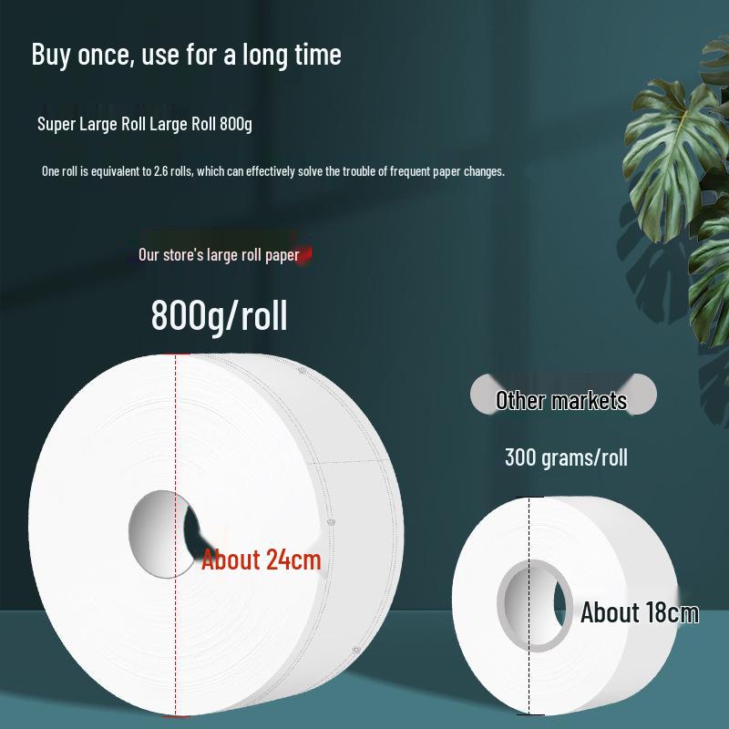 800g Jumbo Toilet Paper Roll - Commercial-Grade for Hotels