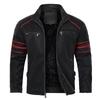 Veste en cuir pour homme coupe slim à col montant - Style Motard Automne/Hiver