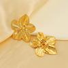 2024 New European & American Fashion 18K Gold Flower Stud Earrings for Women - Geometric Stainless Steel Design