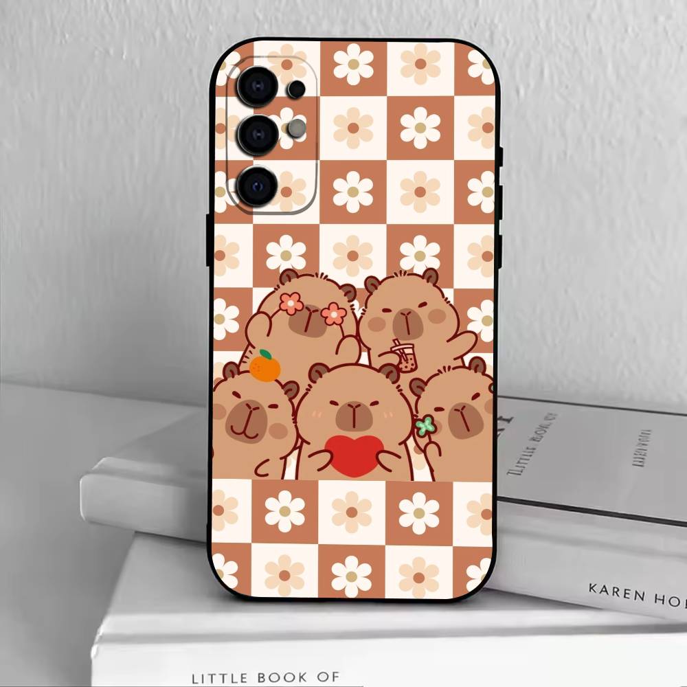 

Cute K-Kawaii Capybara Phone Case Black Silicone Soft For Samsung S25,S24,S21,S22,S23,S30,Ultra,S20,Plus,Fe,Lite Samsung S21fe