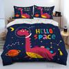 Cartoon Dinosaur Space Cute Dino Children Duvet Cover Set HD Comforter Cover for Kids Bedding Sets Bedclothes Bedroom Decor