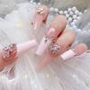 Nail Art Diamond Pink Zircon Bow Pendant Jewelry New Light Luxury Silver Butterfly Love Diamond