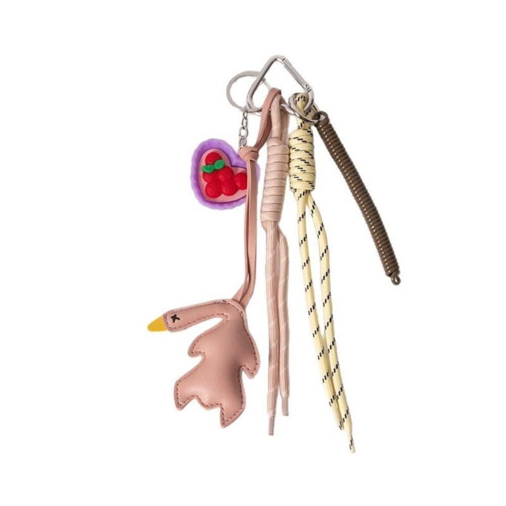 Nylon Rope Simulation Food Keychain Hand-Woven Leather Roast Duck Pendant  Children Girl