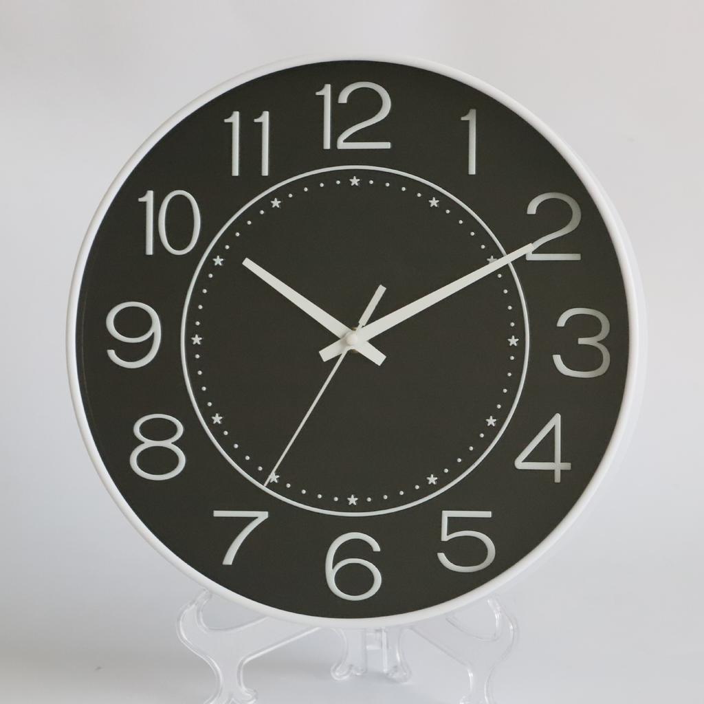 10 Inch 25cm Plastic Clock, Home Stereo Wall Clock, Bedroom Living Room, Minimalist Nordic Quartz Clock