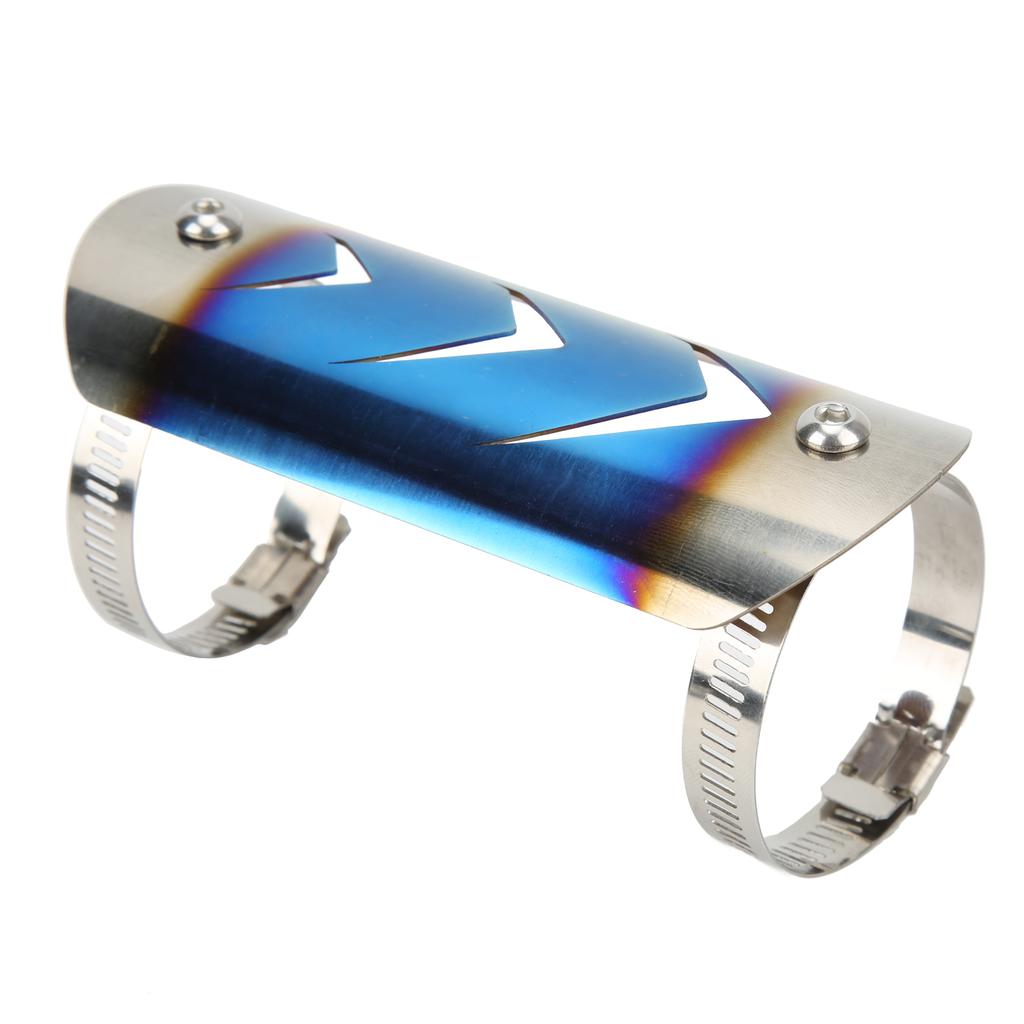 Exhaust Muffler Pipe Protector Stainless Steel Heat Shield Cover Universal for MotorcycleBluing
