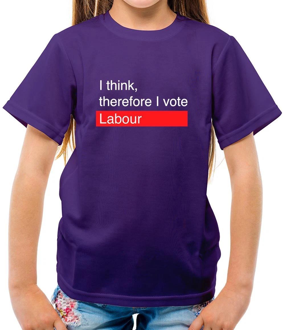 

I Think, Therefore I Vote Labour - Kids T-Shirt - Starmer Election Party 2024 100