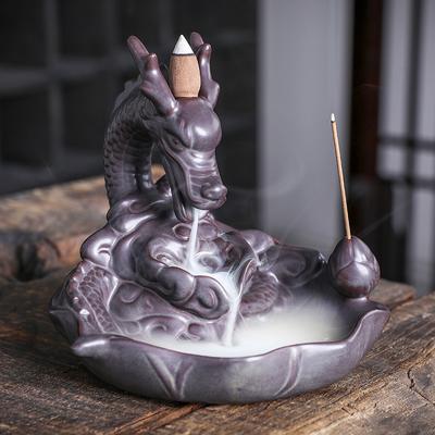 Dragon Backflow Incense Burner Big Size Sandalwood Incense Sticks Holder Ceramics Home Decor Ornaments
