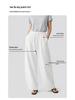 Women's Summer Cotton Wide-Leg Cropped Pants - Solid Color, Comfortable & Slimming Casual Straight-Leg Design