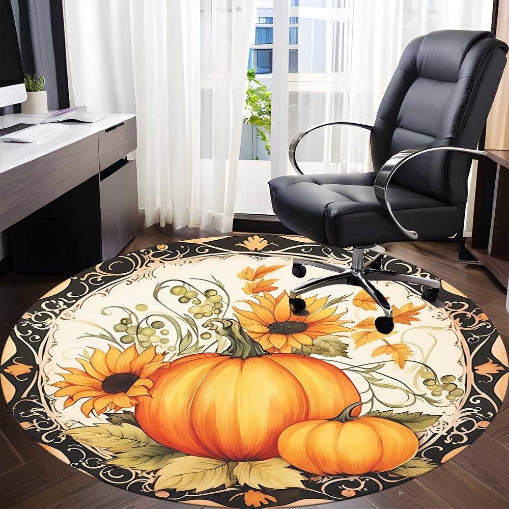 1PC Autumnal Decor Chair Carpet for Office, Indoor Non-Slip Washable Carpet, Soft Comfortable Mat For Office Room yy250930136