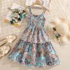 Girls' Fashionable Dress for Spring and Autumn, Children's Elegant Strapless Princess-style Dress