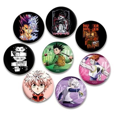 Colecciones de fanáticos de 32/44/58 MM Broche de anime japonés de sangre caliente Hunter X Hunter Pin de esmalte Insignia de cuello de mochila Pines de solapa de dibujos animados Regalos