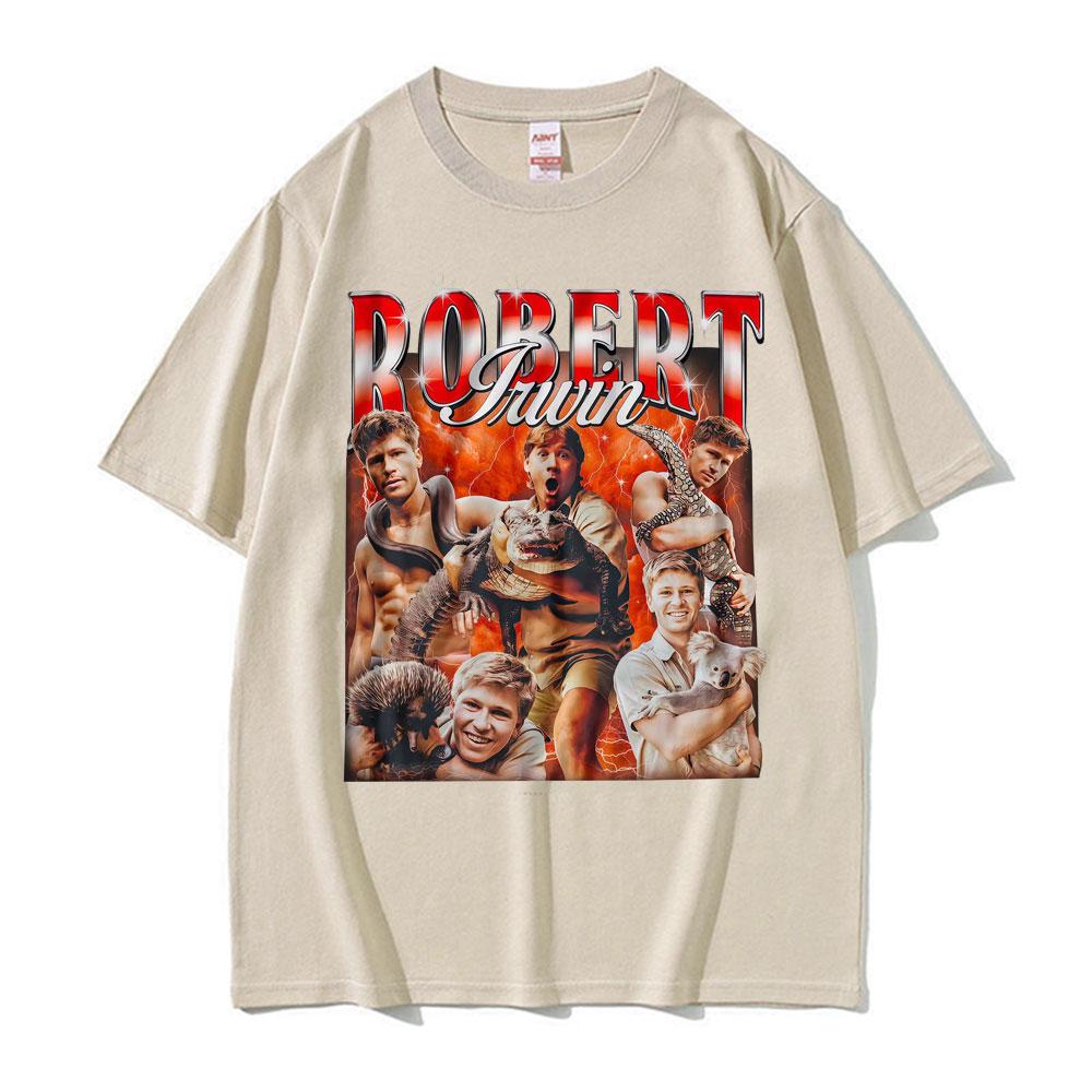 Funny Robert Irwin Zookeeper Vintage Graphic Tshirts Unisexs Women Harajuku Summer Oversized T Shirts Casual Cotton Loose Tshirt