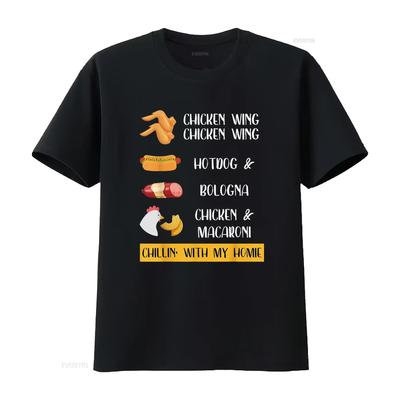 Chicken Wing Hotdog and Bologna T Shirt Kids Men Vintage Washed Graphic Streetwear Versatile Top For Everyday Wear Unisex