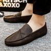 Soft Black Round Toe Loafers Men's Leather Shoes Moccasin Male Casual Shoe Flat Low Price Footwear Offer Fashion 2025 Pu Elegant