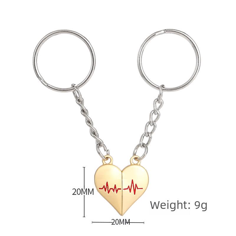 Kreatywny Bicie Serca Miłości Magnetyczny Wisiorek Brelok dla Par