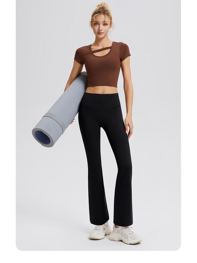 High Waist Fleece-Lined Wide Leg Yoga Pants - Tummy Control, Slimming, Warm for Autumn/Winter