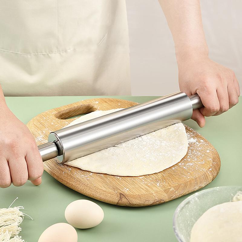 1Pc Stainless Steel Stick Craft Rolling Pin Roll Non Baking Creation Stainless Steel Rolling Pin For Cakes Biscuits Pizza Dough
