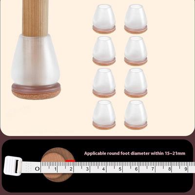 8Pcs Chair Leg Caps for 15-21mm Round Legs Covers Furniture Feet Protectors Anti Slip Noise Reduction