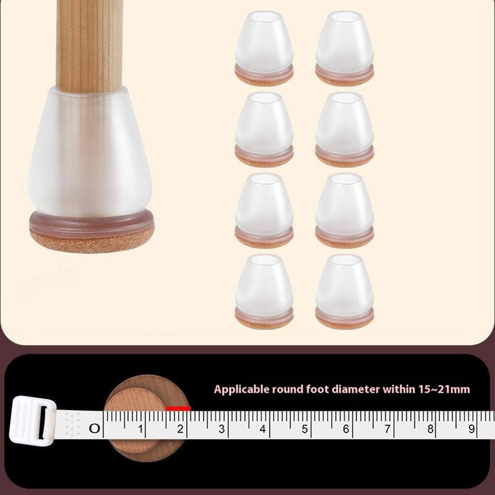 8Pcs Chair Leg Caps for 15-21mm Round Legs Covers Furniture Feet Protectors Anti Slip Noise Reduction