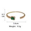 Square Zircon Adjustable Bangles for Women Light Luxury Temperament Cuff Bracelets Personality Emerald Hand Zircon Wholesale