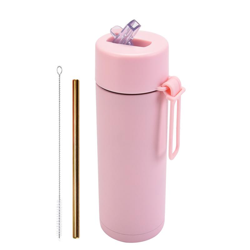 650Ml Sports Kettle Portable Silicone Handle Straw Water Cup Meidakou Stainless Steel Thermos Cup