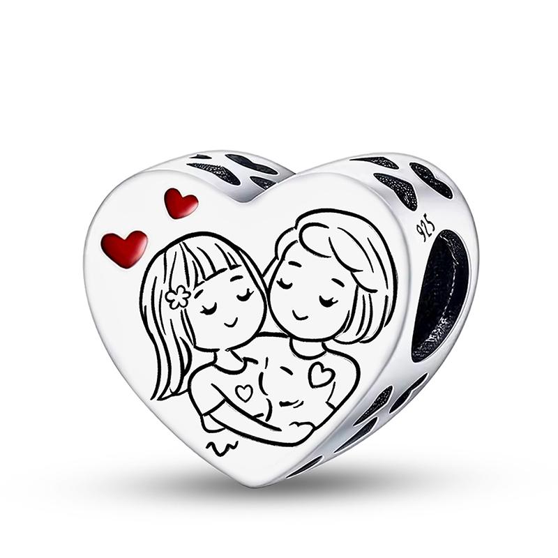 Copper Starry Red Love Heart Sunflower Charms Bead Fit Diy Bracelet Bangle Making Gift Of High Quality Jewelry